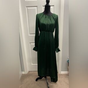Elegant Green Long Sleeve Dress